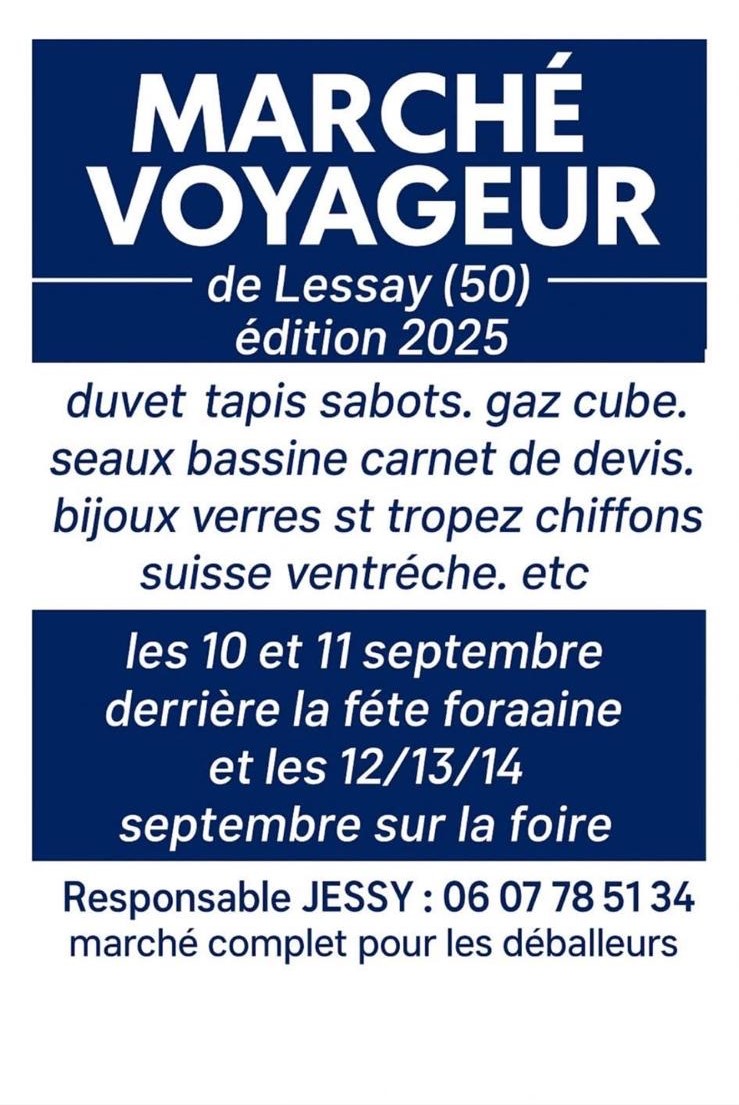 marché des voyageurs foire de Lessay 2025 Marché des voyageurs à la foire de Lessay 2025